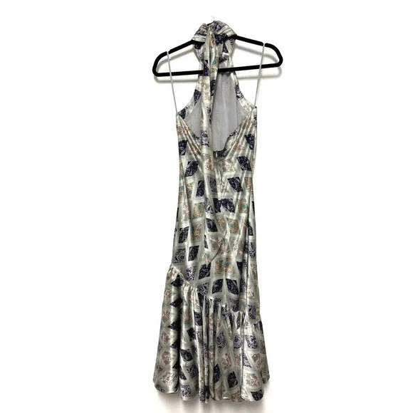 NWOT $795 Cinq a Sept Diamond Sea Melissa 100% Silk Dress - Halter Patterned - Picture 9 of 14